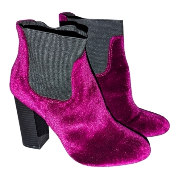 7 • Call It Spring • Purple Block Heel Ankle Booties - Picture 1 of 7